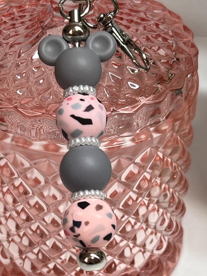 Mickey Mouse Silicone Bead Keychain: Bag Charm, Stocking Stuffer