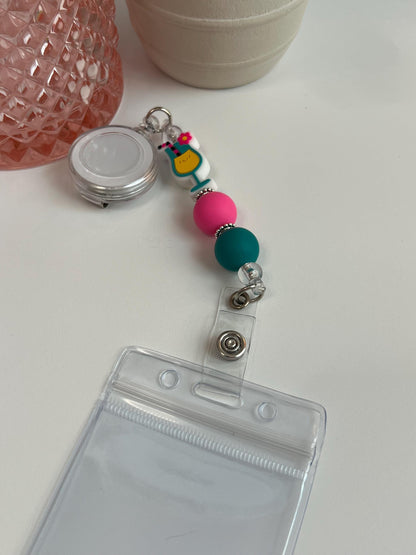 Fruity Drink Badge Reel: Cruise Vacation ID Holder