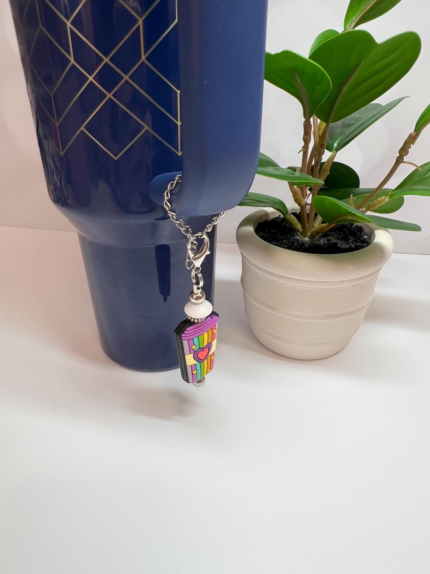Rainbow Coffee Cup Charm: Stanley/Bogg Bag Accessory