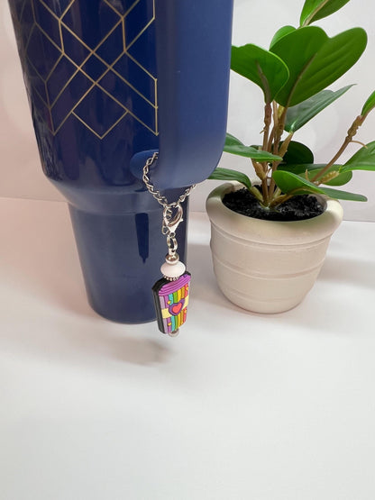 Rainbow Coffee Cup Charm: Stanley/Bogg Bag Accessory