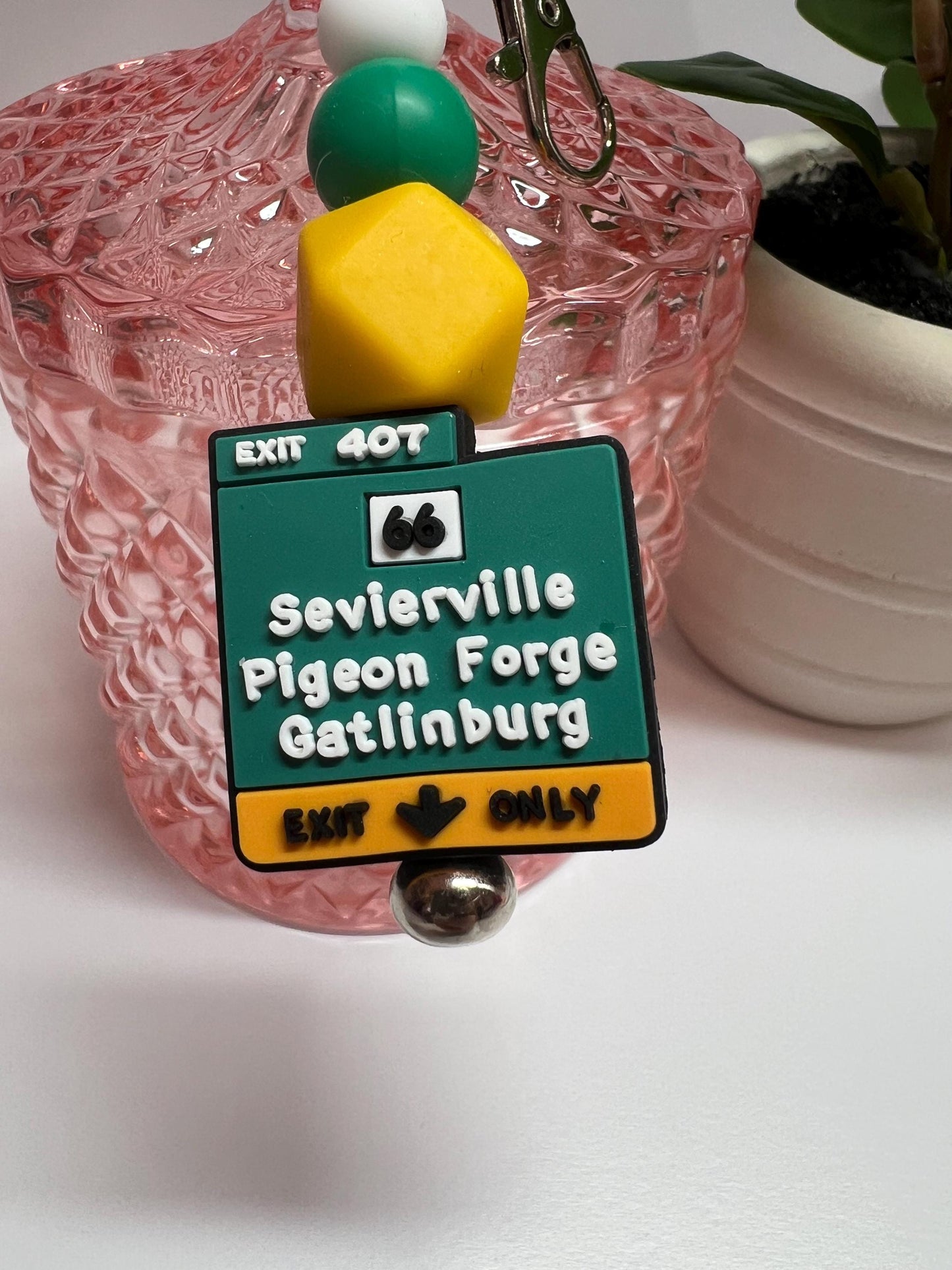 Pigeon Forge Silicone Bead Keychain: Tennessee Bag Charm