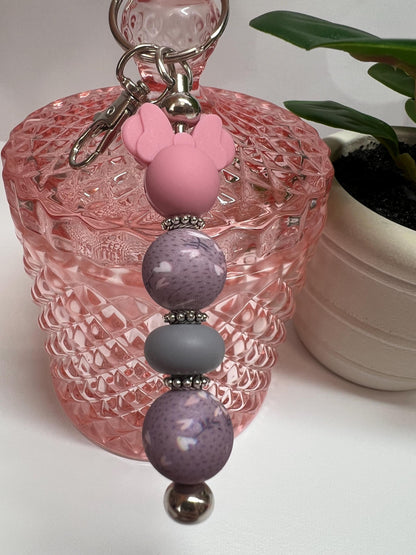 Minnie Mouse Silicone Bead Keychain: Bag Charm, Stocking Stuffer