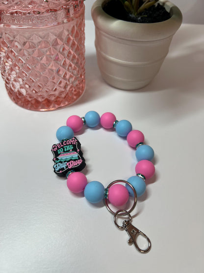 Welcome to the Ship Show Silicone Beaded Keychain Bracelet - ID Holder, Cruise, Work, Beaded Jewelry