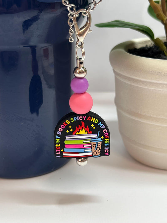 Spicy Books Icy Coffee Cup Charm: Stanley/Bogg Bag Accessory