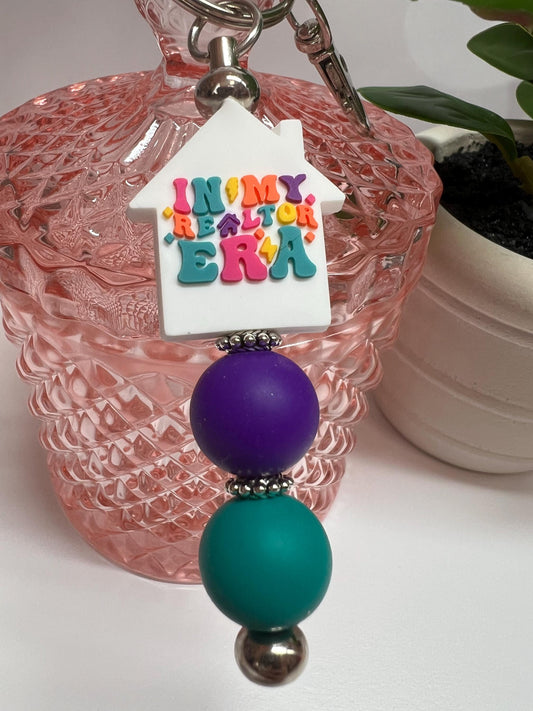 In My Realtor Era Silicone Bead Keychain | Bag Charm | Gift for Her | Small Gift | Stocking Stuffer