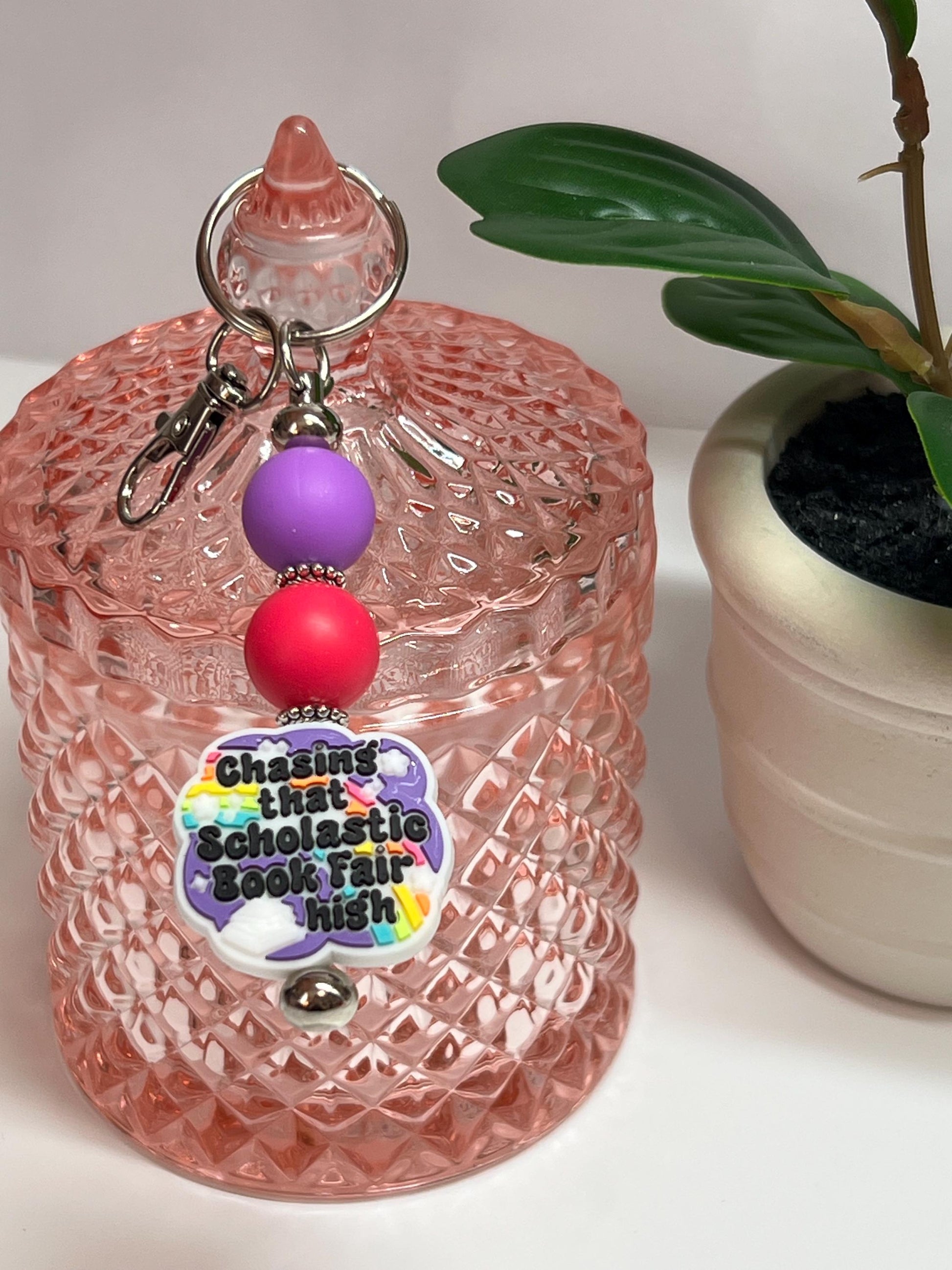 Book Fair Silicone Bead Keychain: Nostalgic Bag Charm