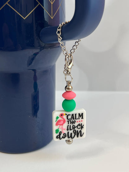Flamingo Tumbler Charm: Bag, Backpack, Purse Accessory