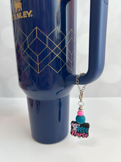 Peds Nurse - Badge Reel, Keychain, Tumbler/Bag Charm - Stanley, Bogg, Gift, Medical