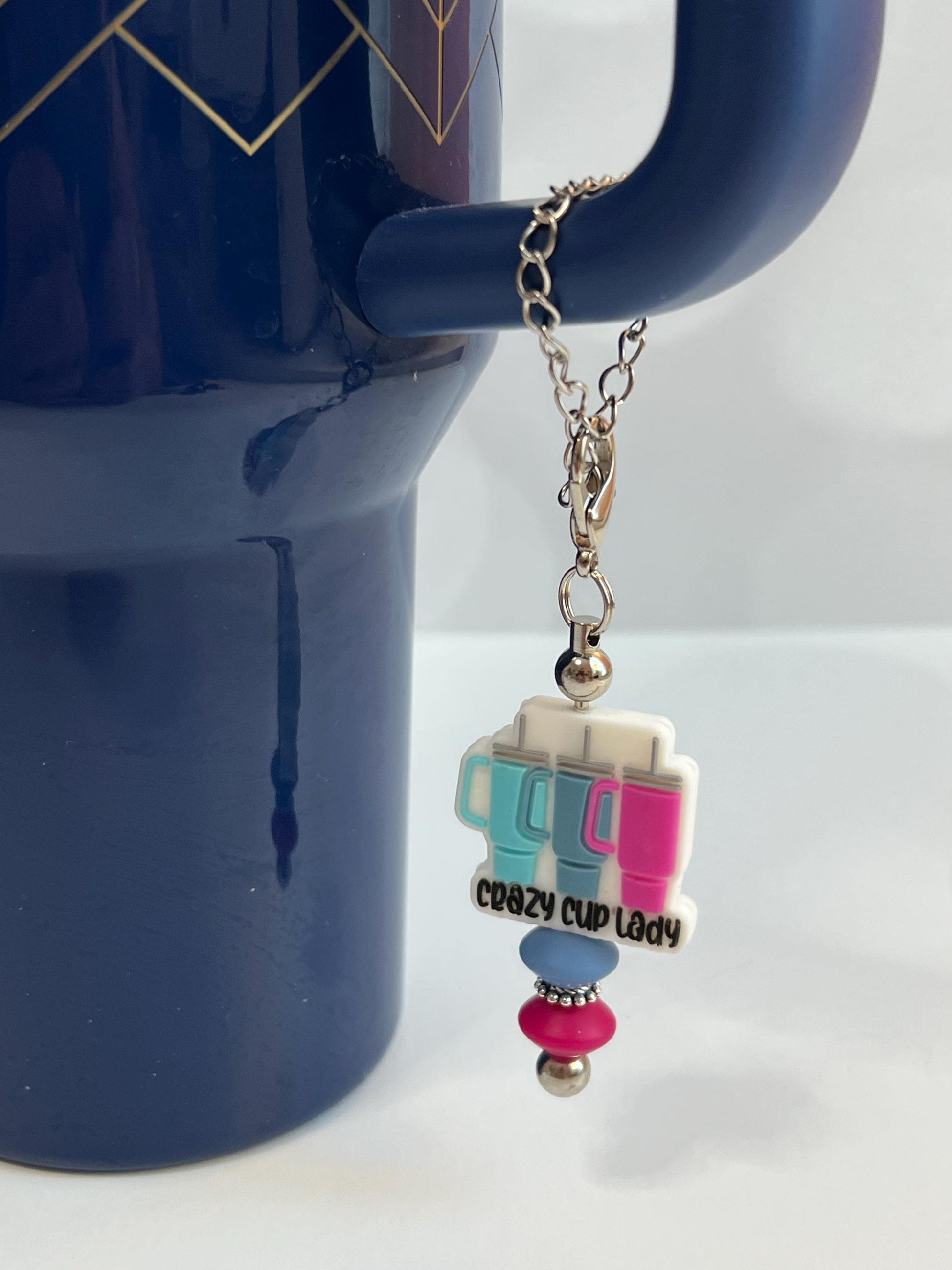 Crazy Cup Lady Tumbler Charm: Bag, Backpack, Purse Accessory