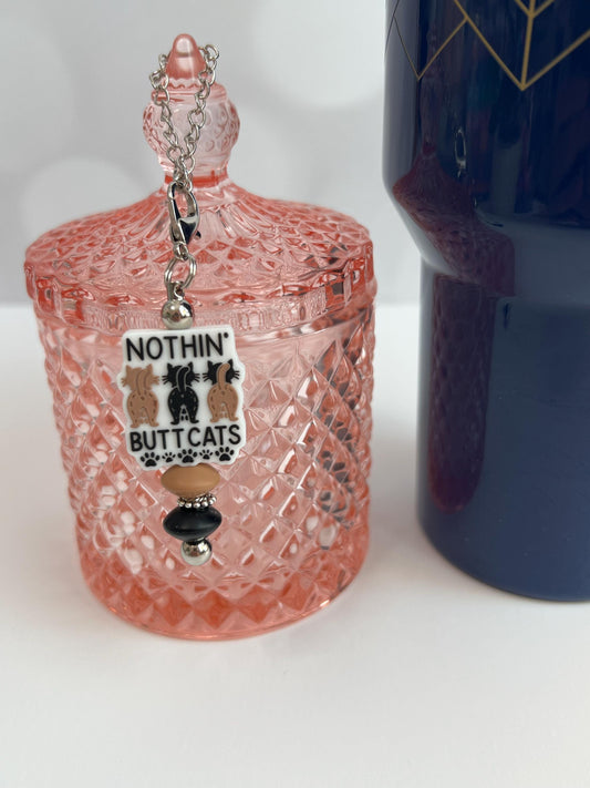 Nothin' Butt Cats Tumbler Charm: Bag, Backpack, Purse Accessory