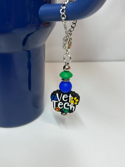 Vet Tech - Badge Reel, Keychain, Tumbler/Bag Charm - Stanley, Bogg, Gift, Medical