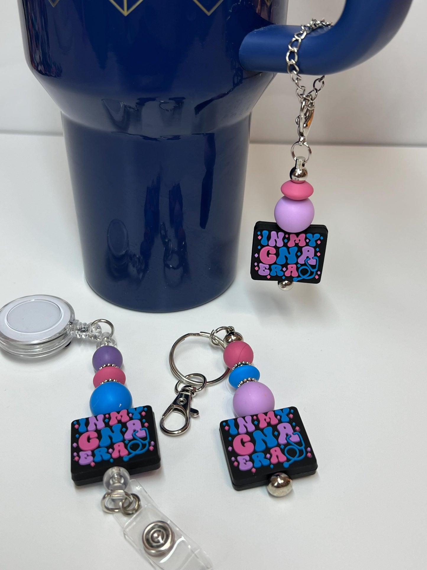 CNA - Badge Reel, Keychain, Tumbler/Bag Charm - Stanley, Bogg, Gift, Medical