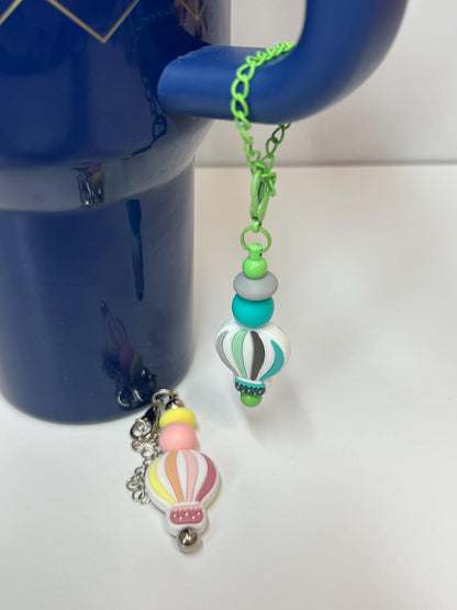 Hot Air Balloon Cup Charm: Tumbler, Bag, Backpack Accessory
