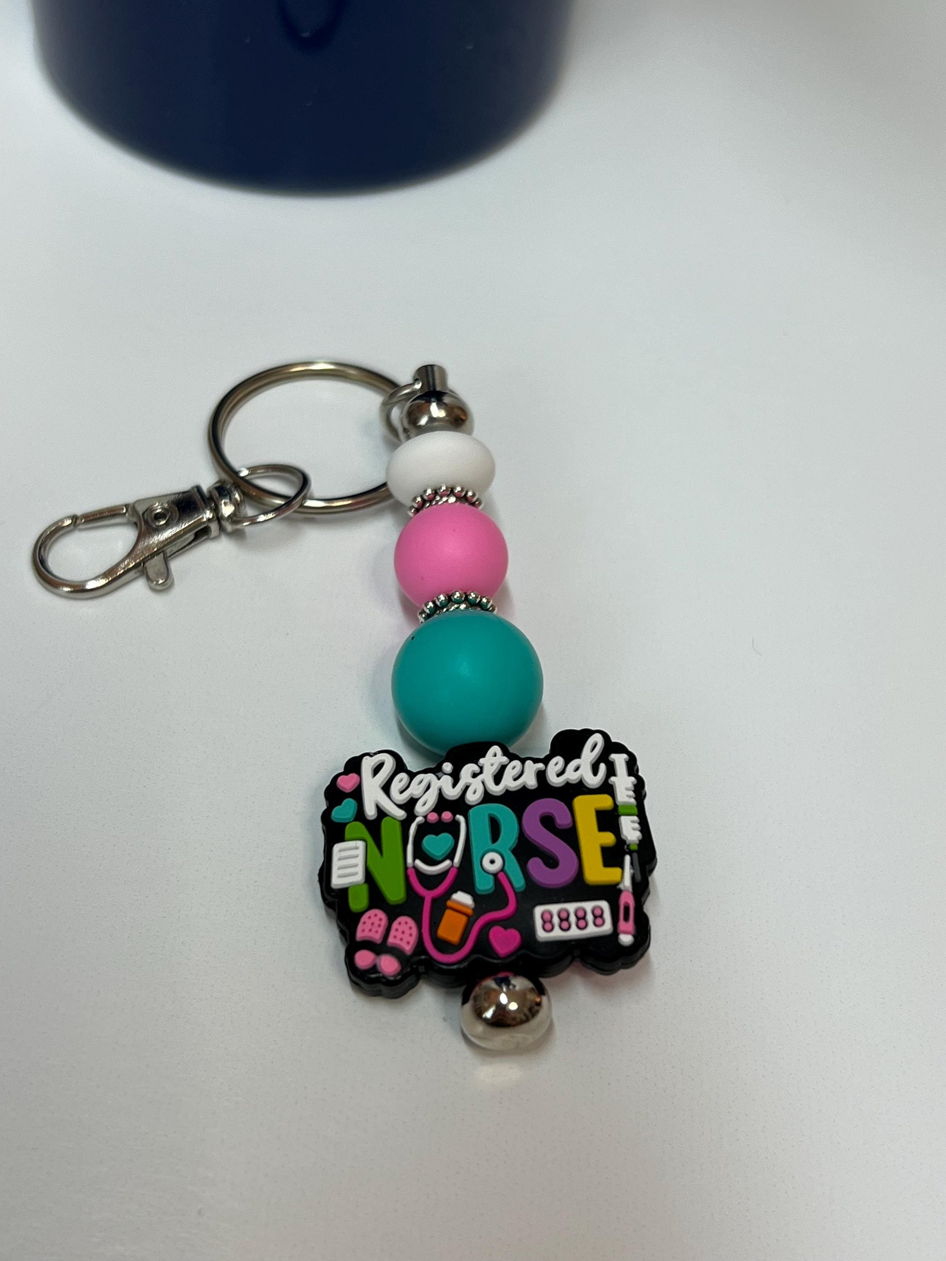 Registered Nurse - Badge Reel, Keychain, Tumbler/Bag Charm - Stanley, Bogg, Gift, Medical