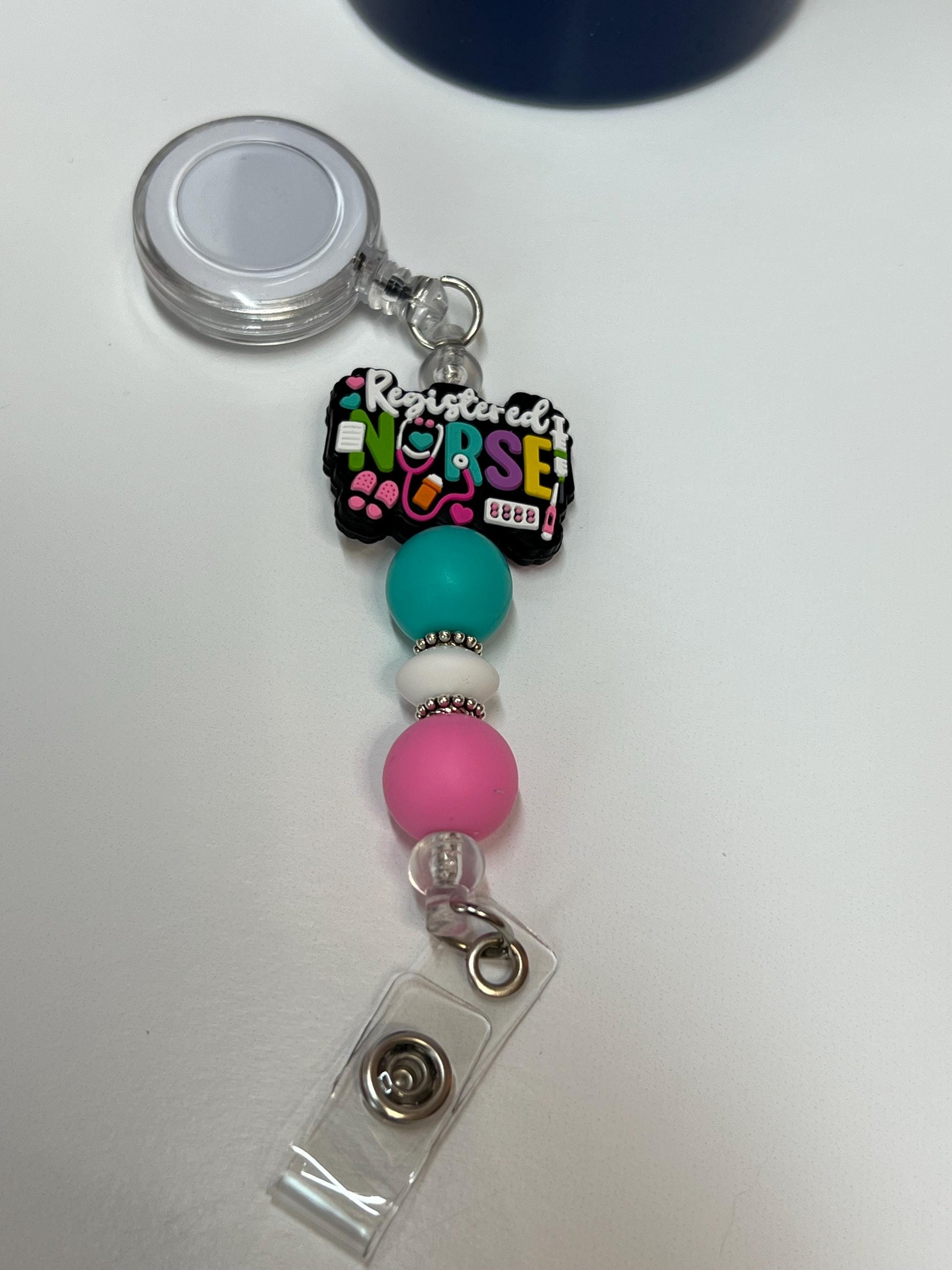 Registered Nurse - Badge Reel, Keychain, Tumbler/Bag Charm - Stanley, Bogg, Gift, Medical