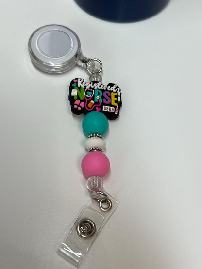 Registered Nurse - Badge Reel, Keychain, Tumbler/Bag Charm - Stanley, Bogg, Gift, Medical