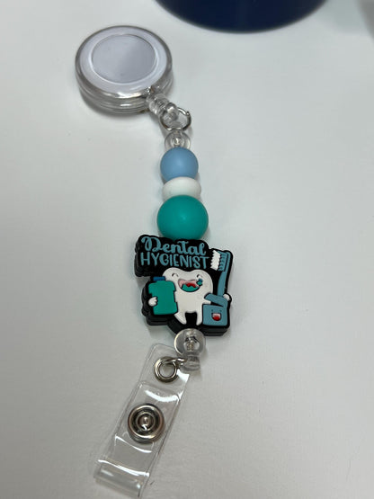 Dental Hygienist - Badge Reel, Keychain, Tumbler/Bag Charm - Stanley, Bogg, Gift, Medical