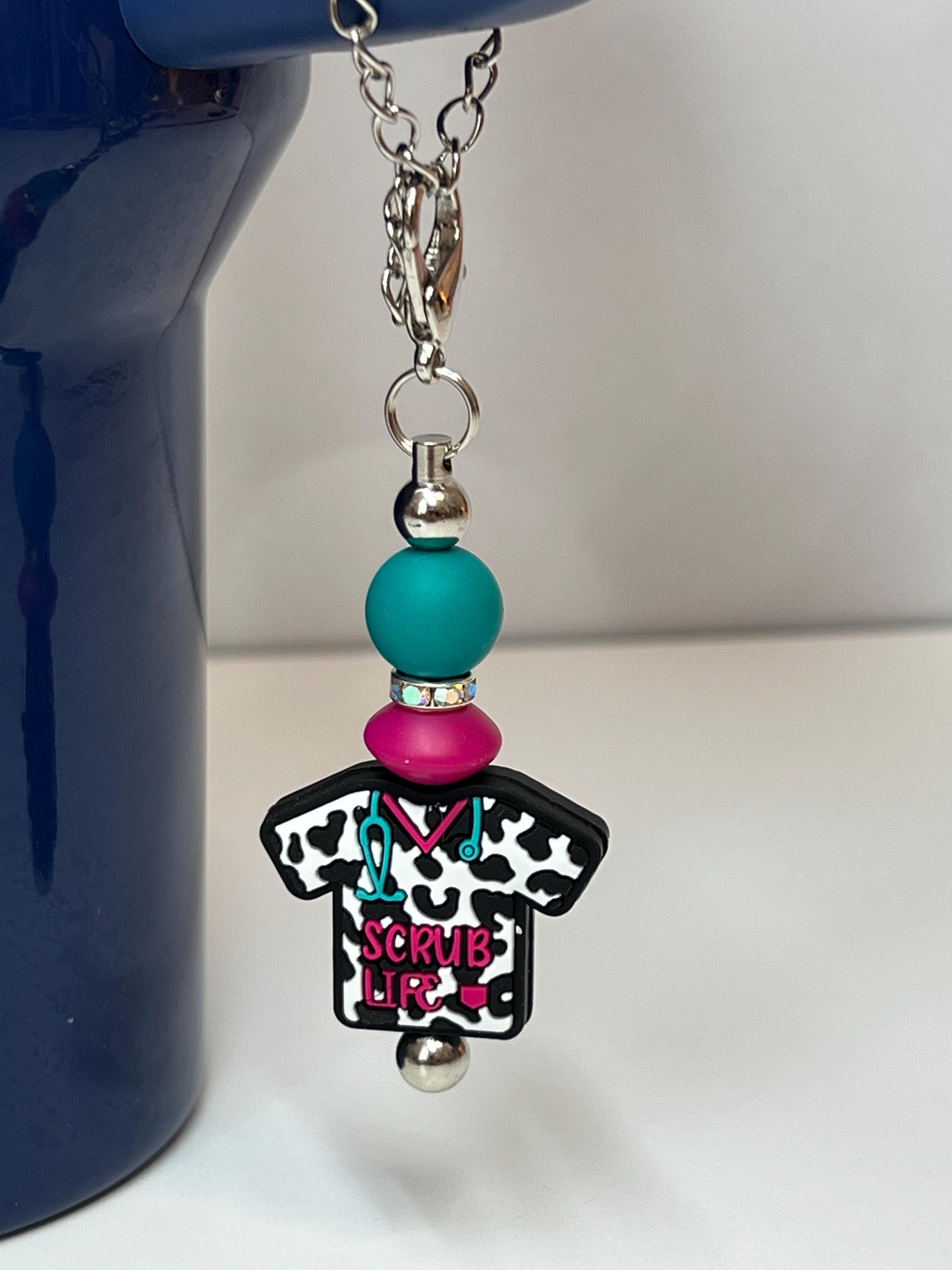 Scrub Life - Badge Reel, Tumbler/Bag Charm - Stanley, Bogg, Gift, Medical