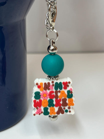 Social Worker Era - Badge Reel, Tumbler/Bag Charm - Stanley, Bogg, Gift, Medical