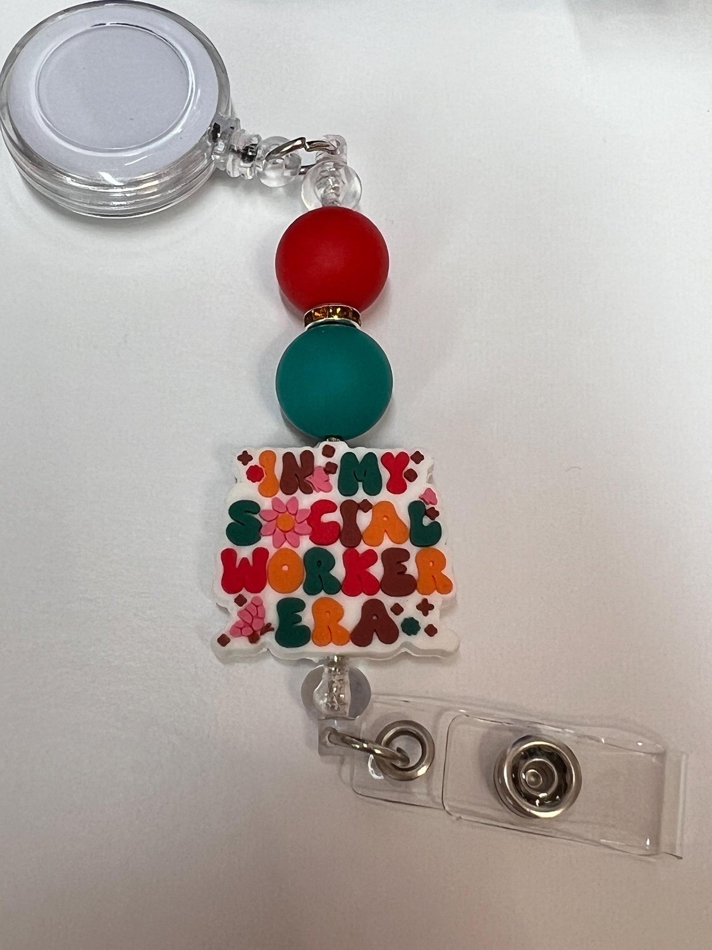 Social Worker Era - Badge Reel, Tumbler/Bag Charm - Stanley, Bogg, Gift, Medical