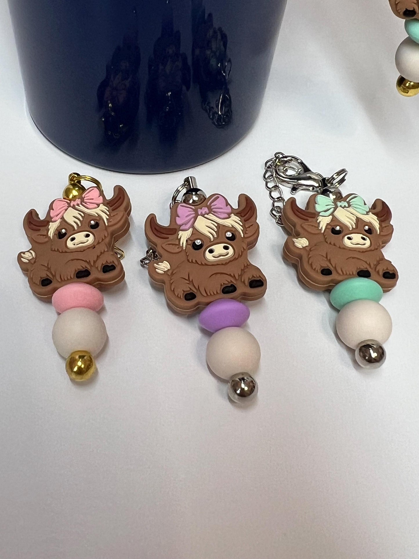 Highland Cow Stanley/Bogg Bag Charm: Tumbler/Purse Accessory