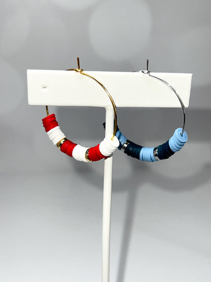 School Colors - Hoop Earrings - Hand assembled - College, High School, University