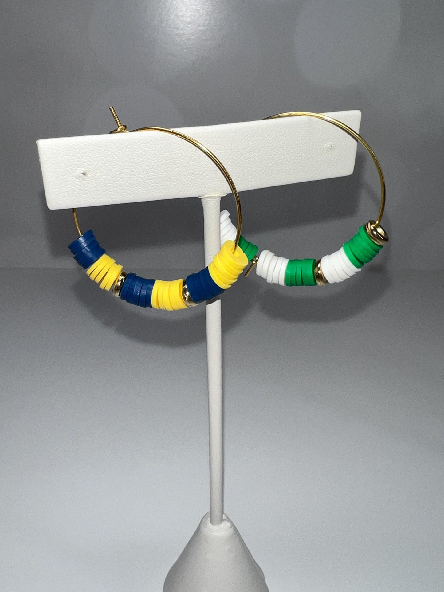 School Colors - Hoop Earrings - Hand assembled - College, High School, University
