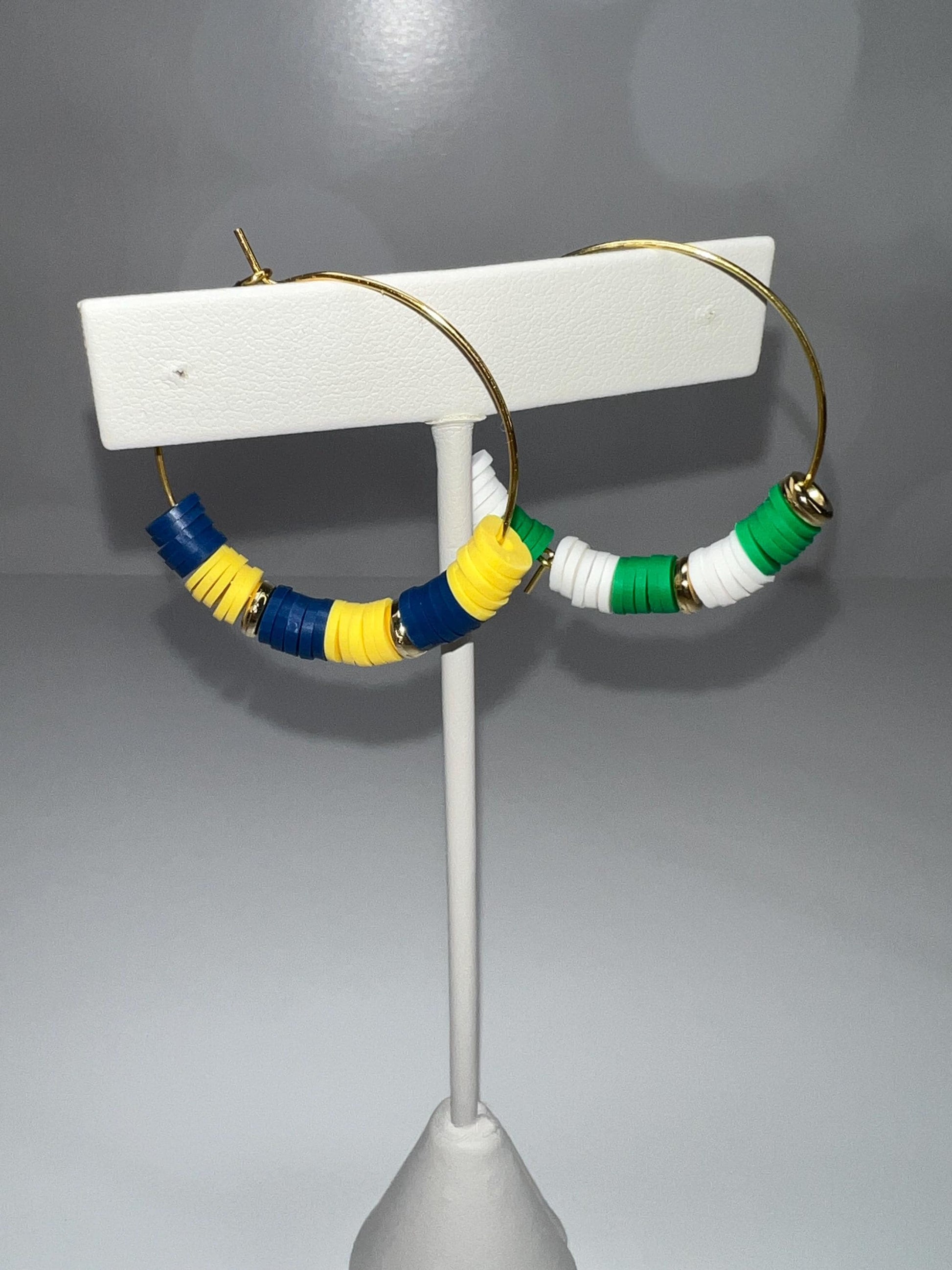 School Colors - Hoop Earrings - Hand assembled - College, High School, University