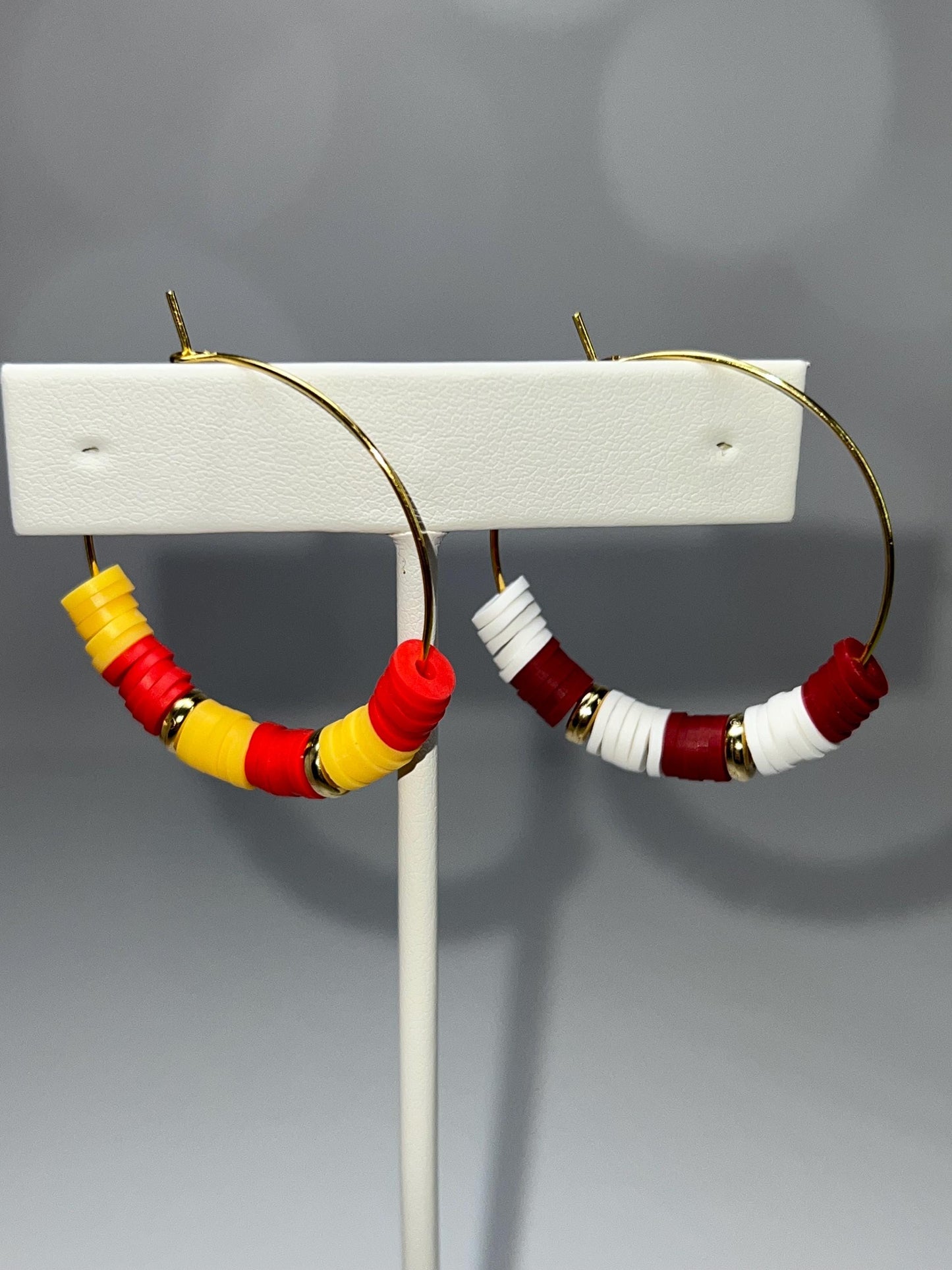 School Colors - Hoop Earrings - Hand assembled - College, High School, University