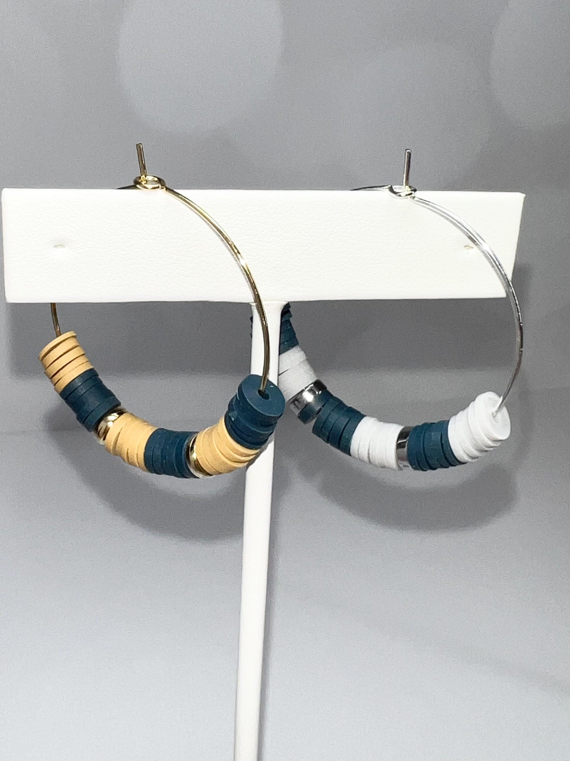 School Colors - Hoop Earrings - Hand assembled - College, High School, University
