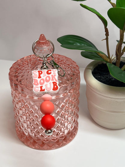 Spicy Book Club Silicone Bead Keychain: Book Lover Gift