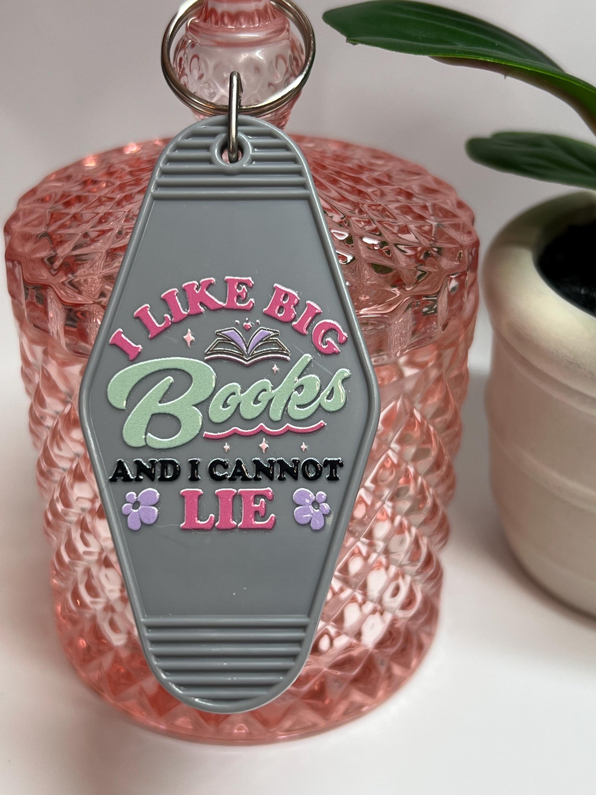 I Like Big Books and I Cannot Lie Motel Keychain: Gift for Book Lover