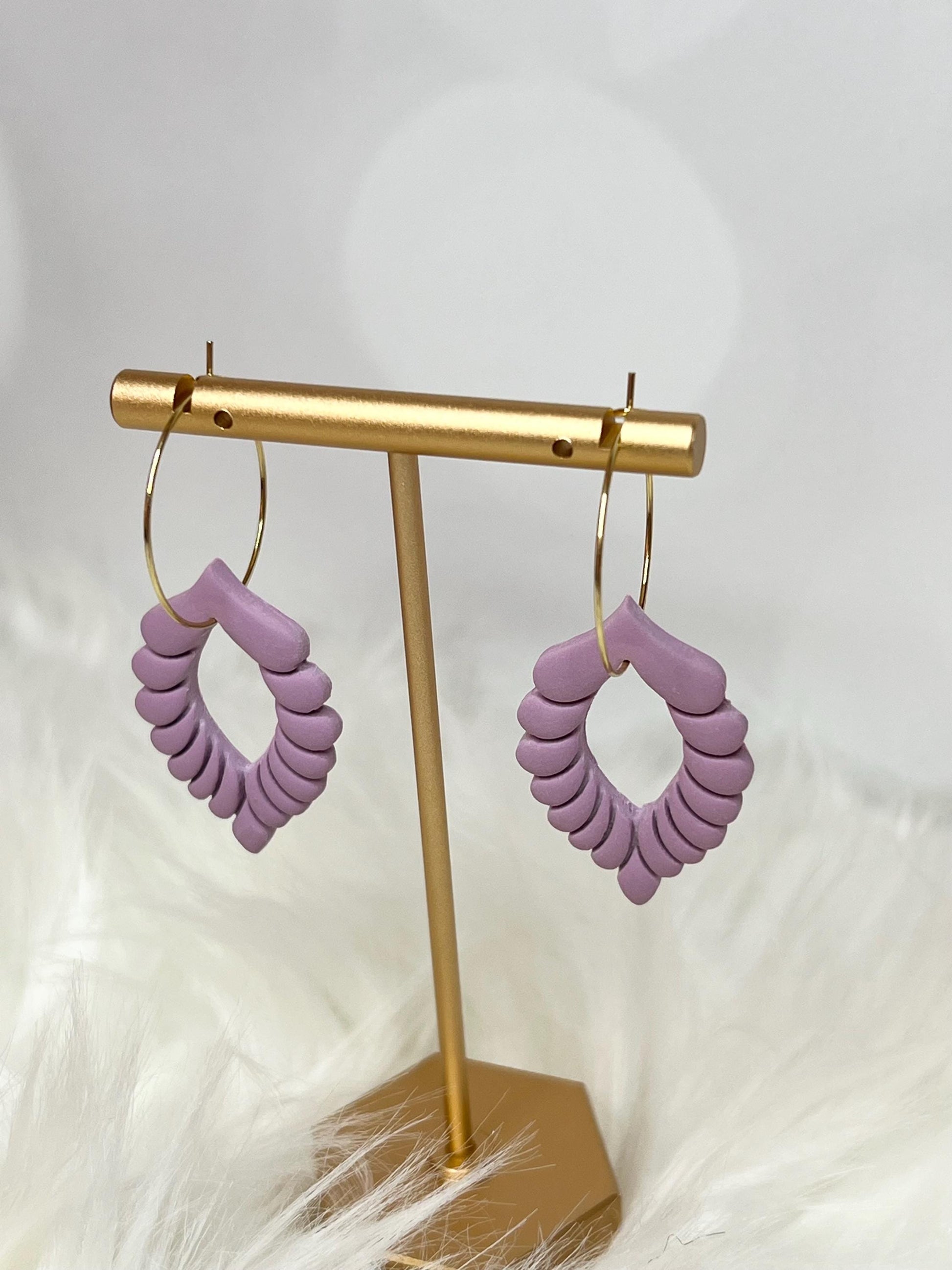 Handmade, Lightweight, Clay Hoop Earrings
