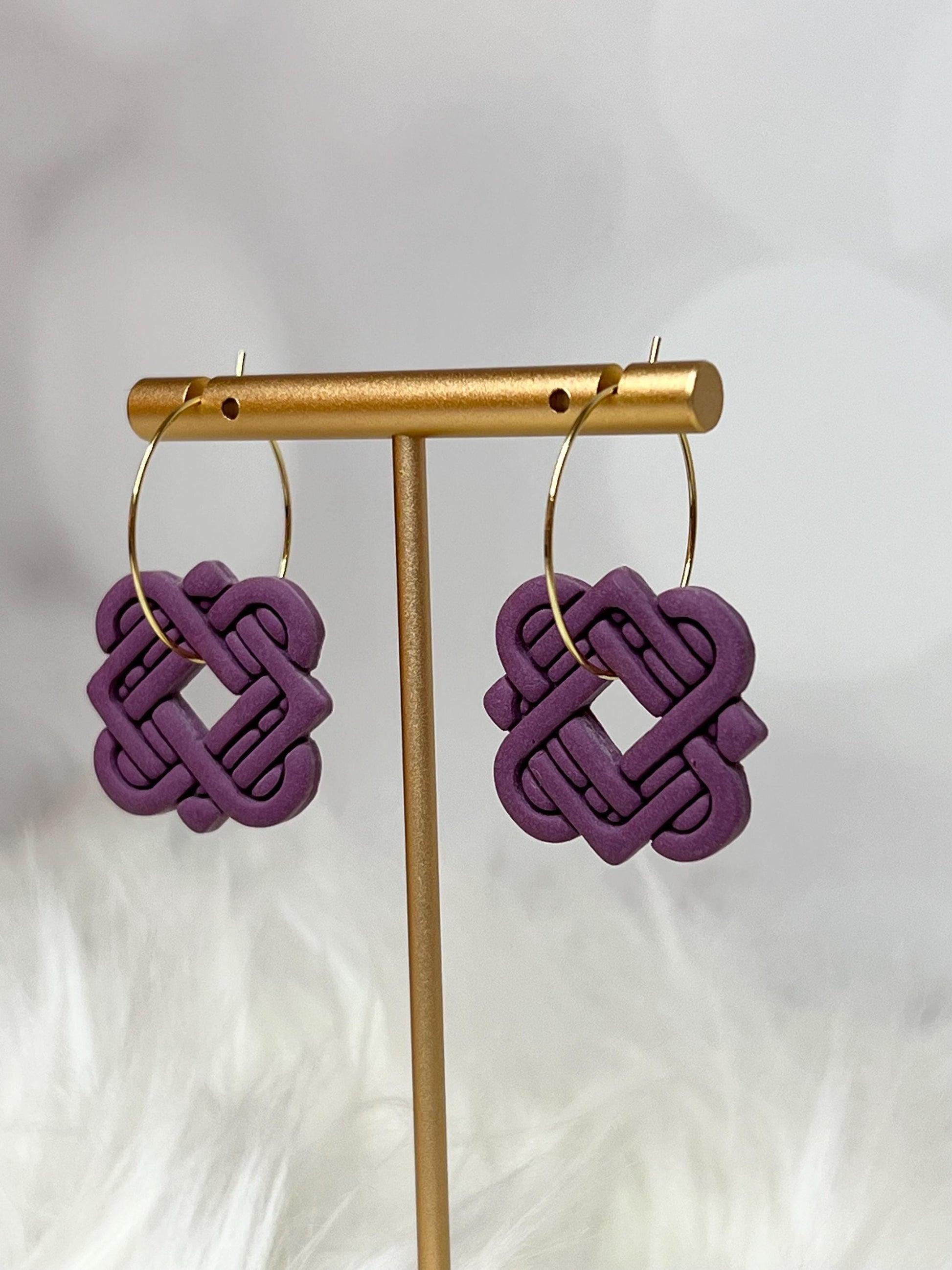 Handmade, Lightweight, Clay Hoop Earrings