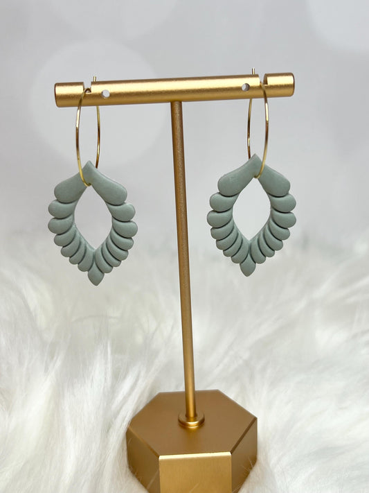 Handmade, Lightweight, Clay Hoop Earrings