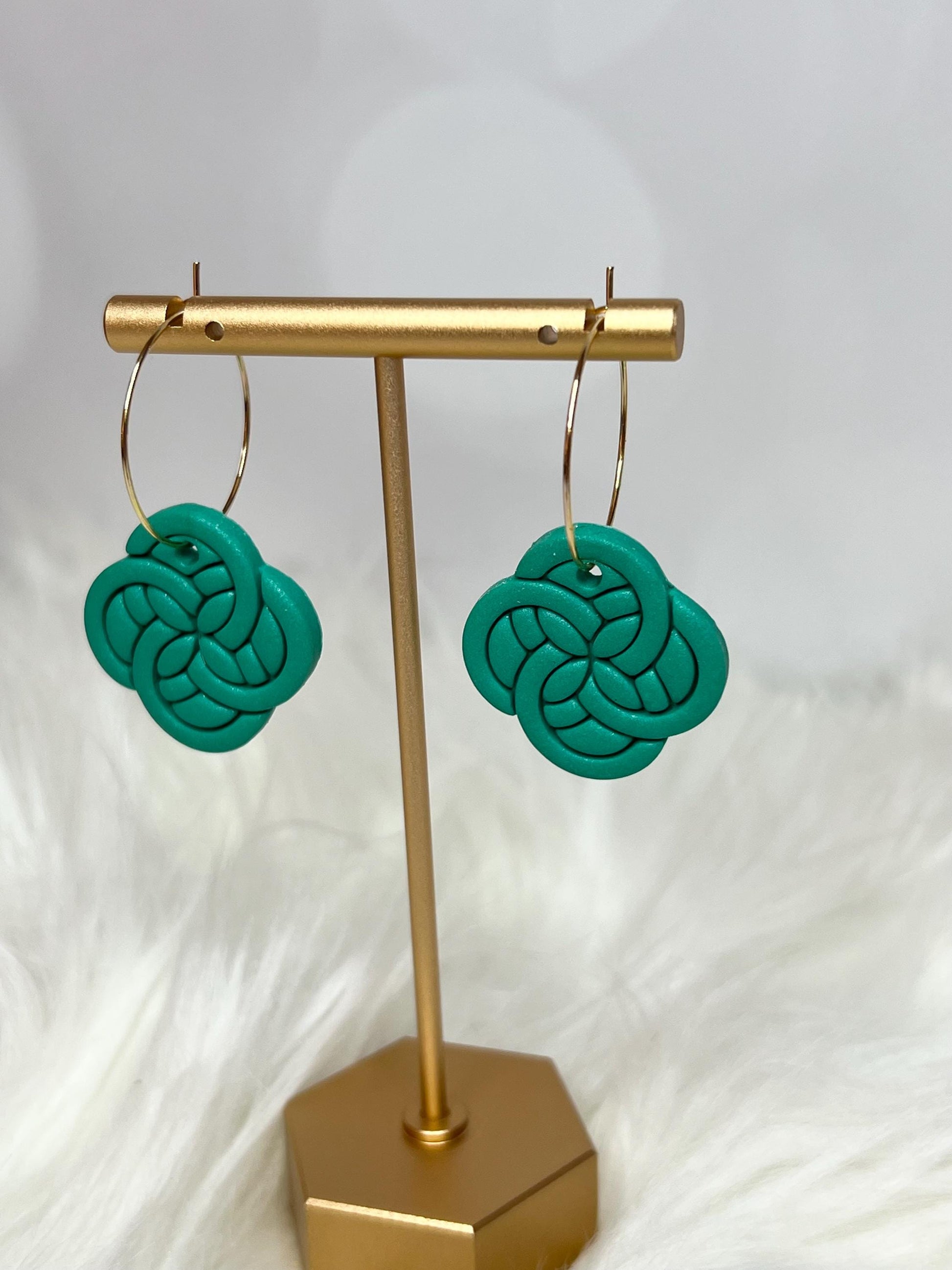 Handmade, Lightweight, Clay Hoop Earrings