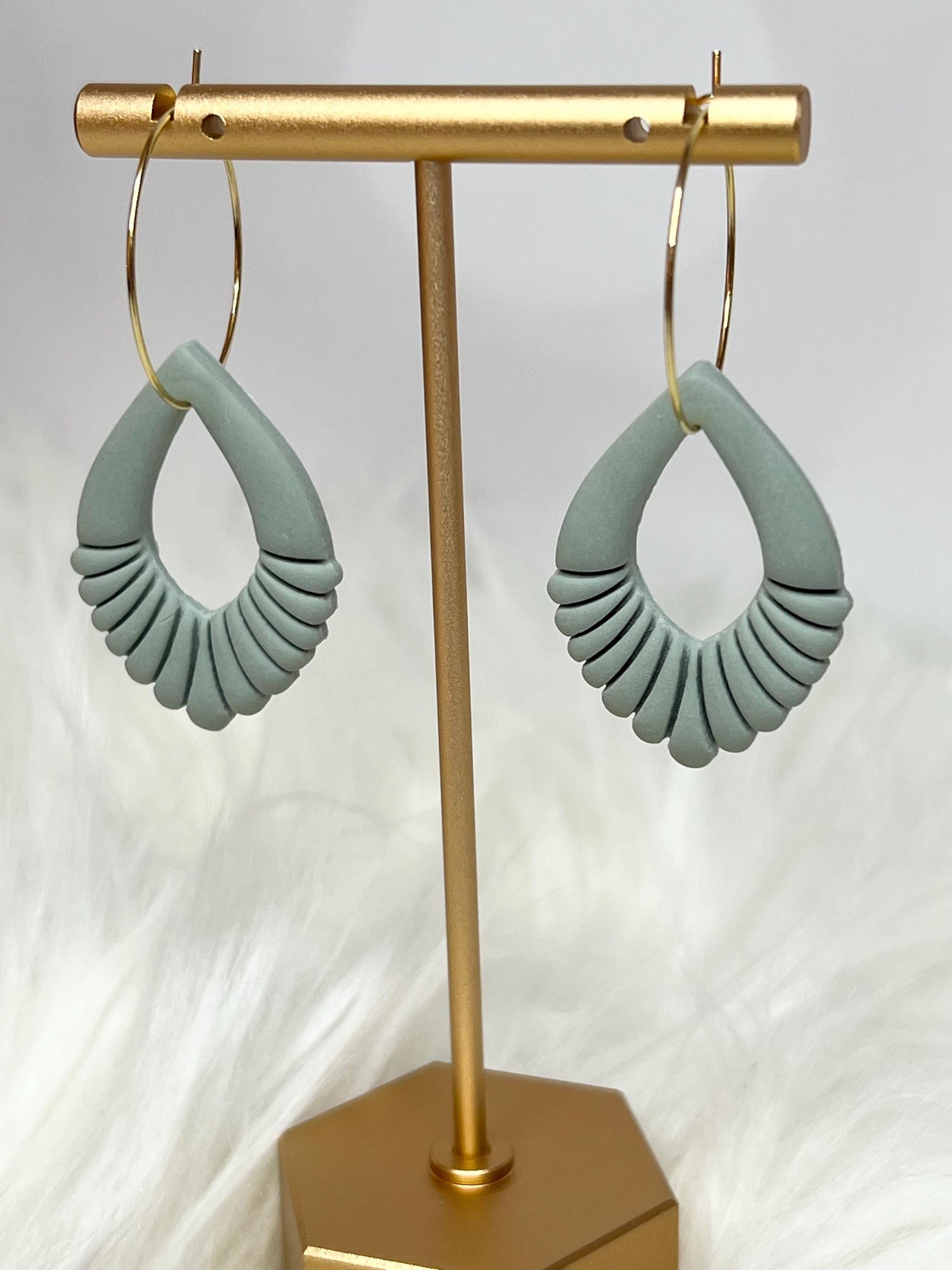Handmade, Lightweight, Clay Hoop Earrings