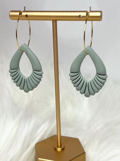 Handmade, Lightweight, Clay Hoop Earrings