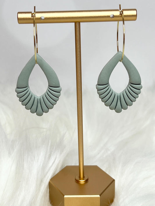 Handmade, Lightweight, Clay Hoop Earrings