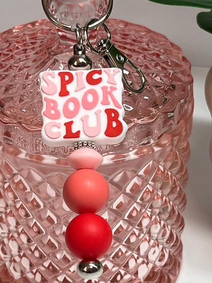 Spicy Book Club Silicone Bead Keychain: Book Lover Gift