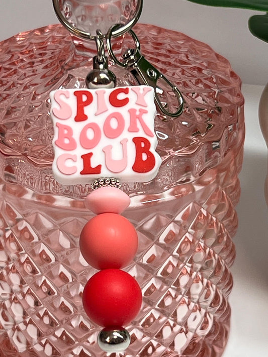Spicy Book Club Silicone Bead Keychain: Book Lover Gift