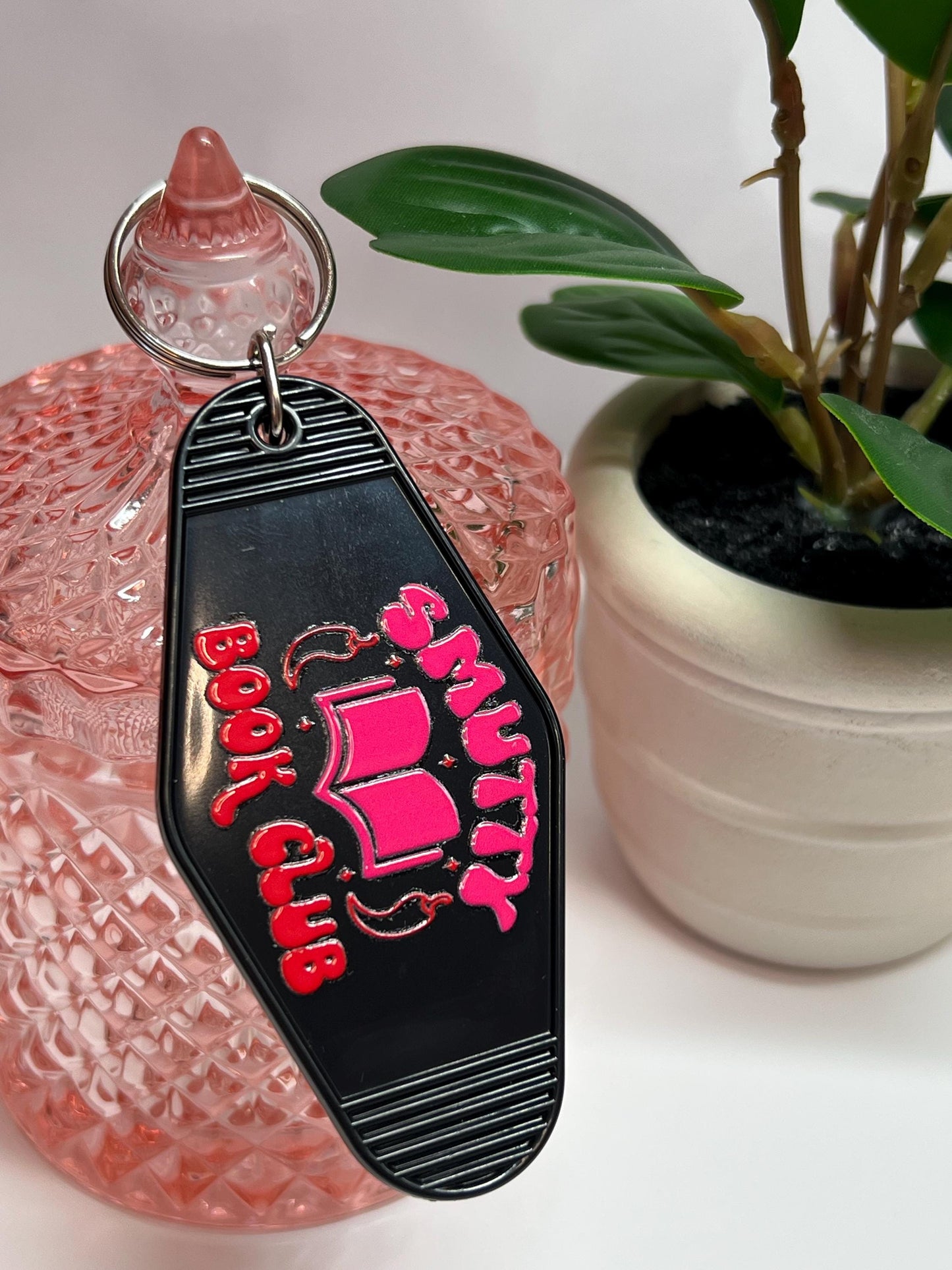 Smutty Book Club Motel Keychain: Gift for Book Lover