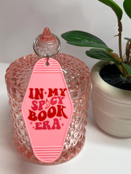 In My Spicy Book Era Motel Keychain: Gift for Book Lover