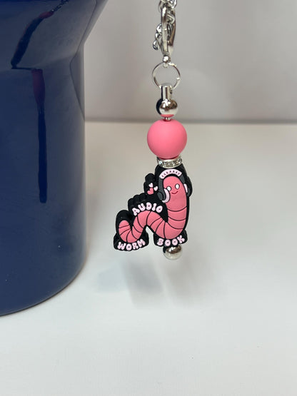 Audio Bookworm Book Saying Stanley/Bogg | Decoration | Charm | Purse Accessory | Backpack