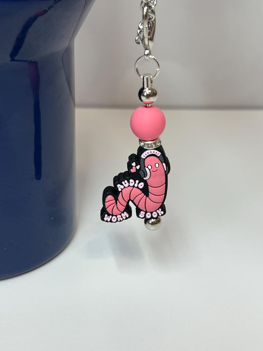 Audio Bookworm Book Saying Stanley/Bogg | Decoration | Charm | Purse Accessory | Backpack