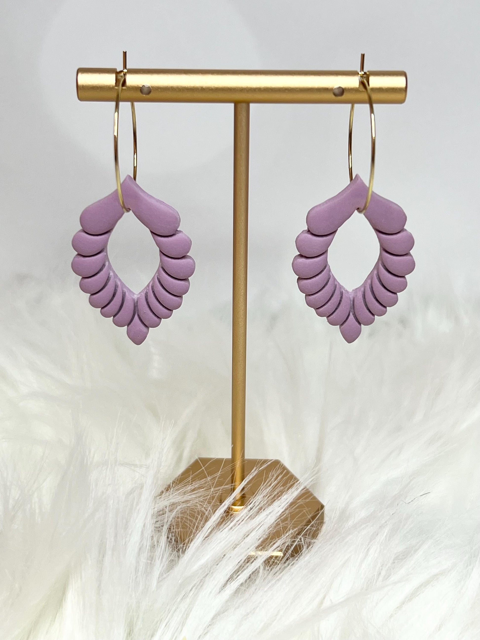 Handmade, Lightweight, Clay Hoop Earrings