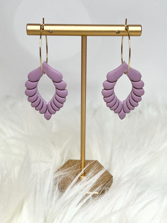 Handmade, Lightweight, Clay Hoop Earrings