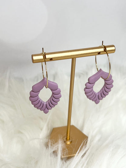 Handmade, Lightweight, Clay Hoop Earrings