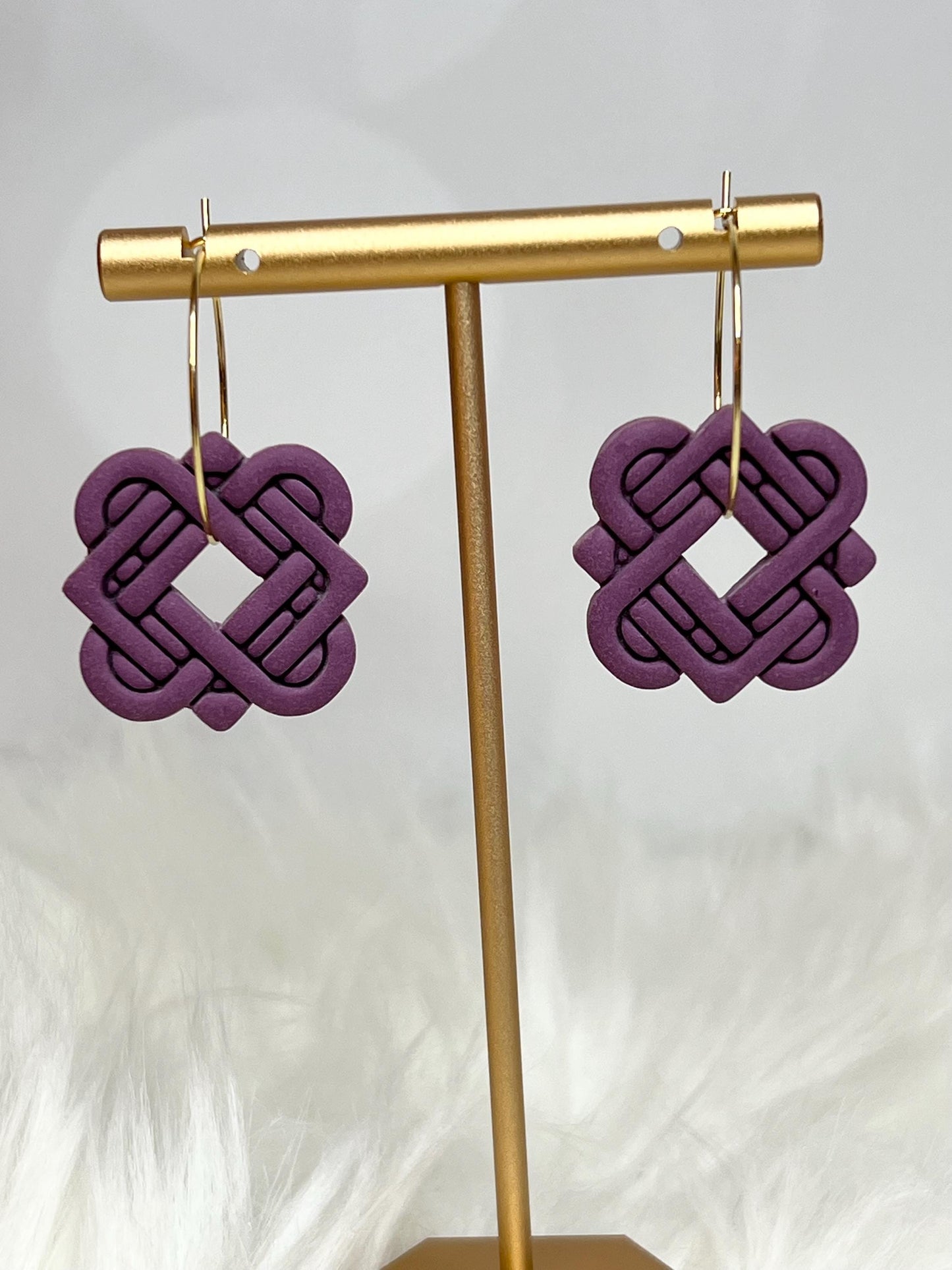 Handmade, Lightweight, Clay Hoop Earrings