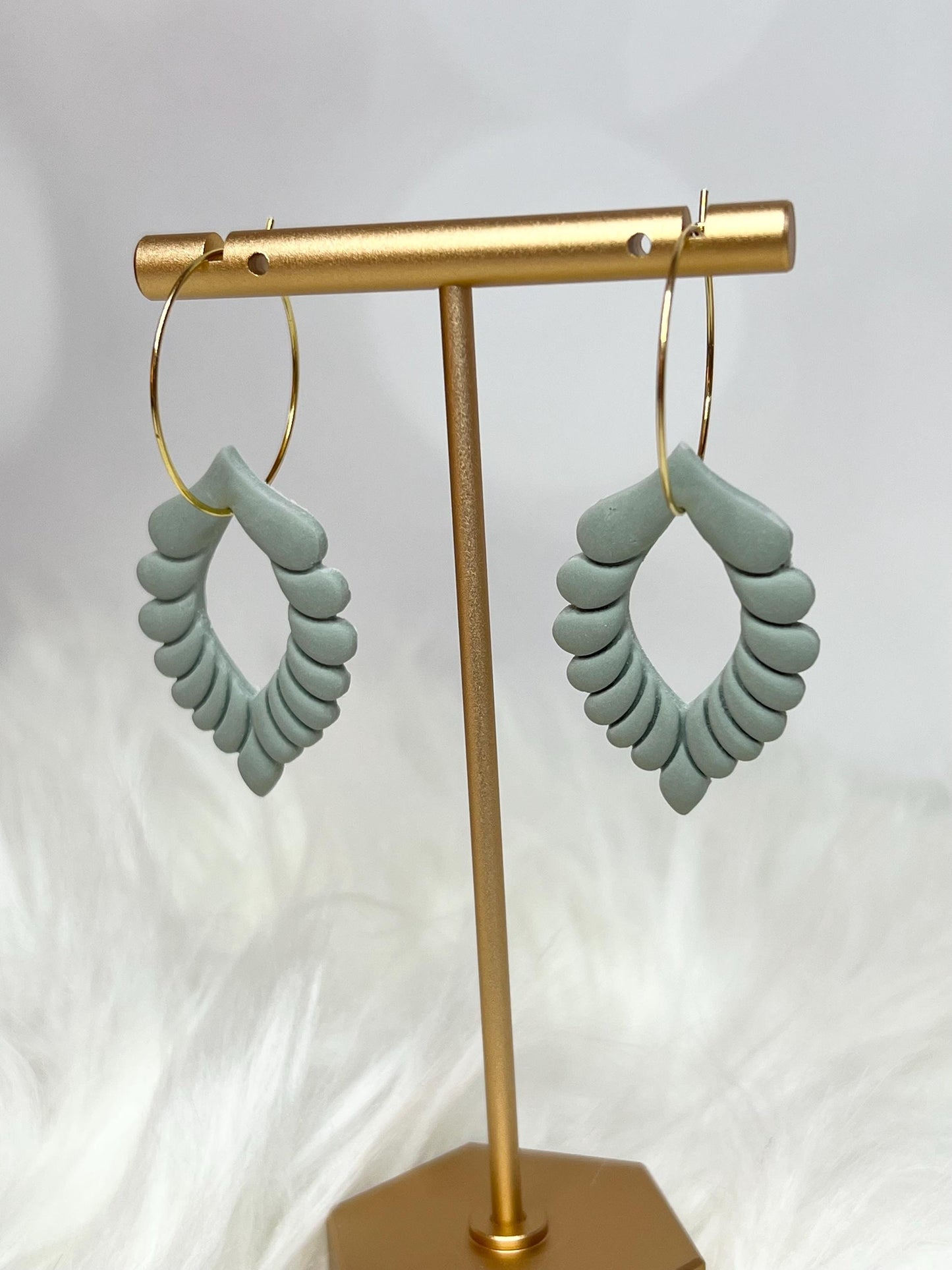 Handmade, Lightweight, Clay Hoop Earrings